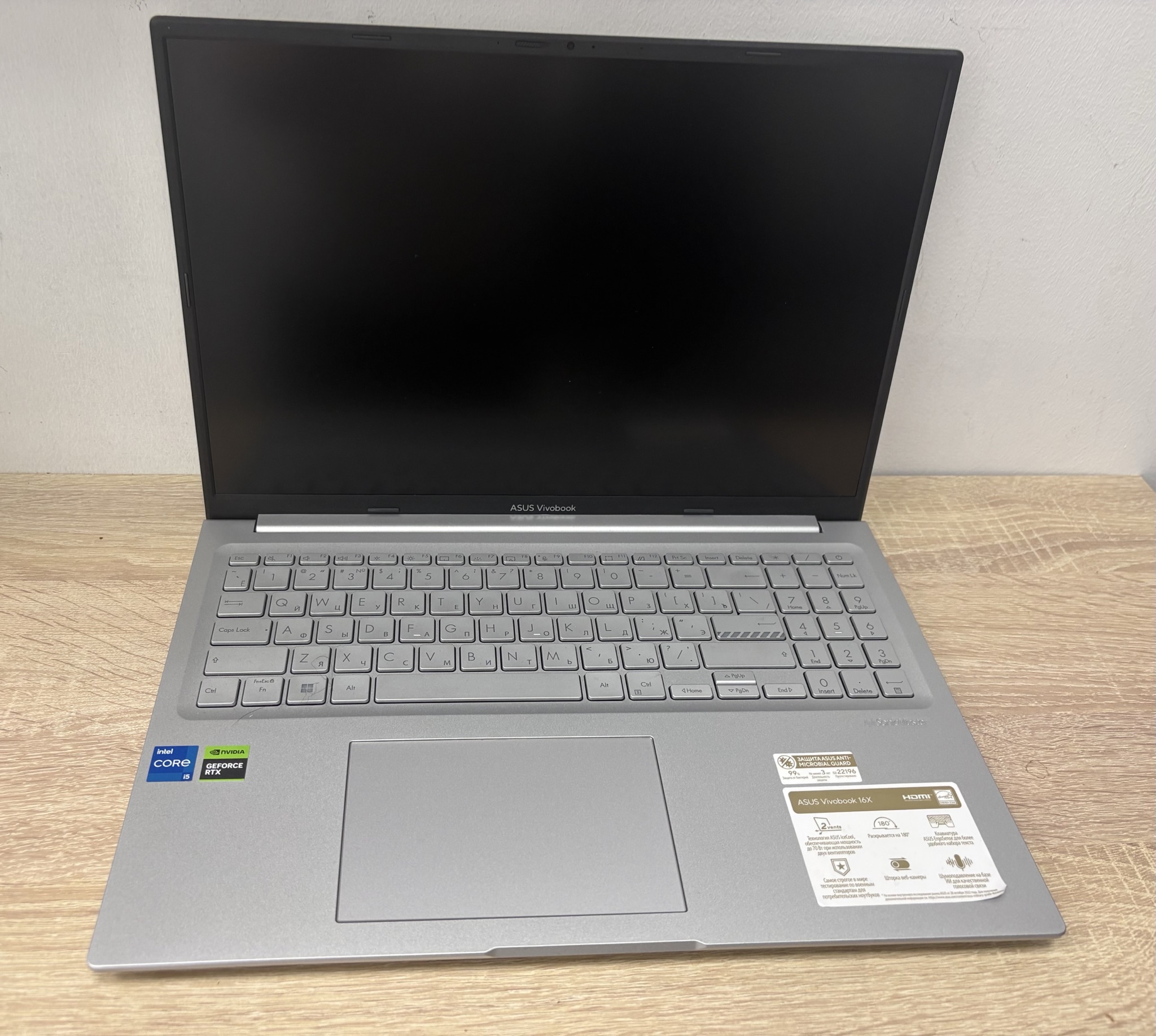Ноутбук ASUS Vivobook 16X K3605Z, серый, 16", Intel Core i5-12500H, 16 ГБ ОЗУ, 512 ГБ SSD-1
