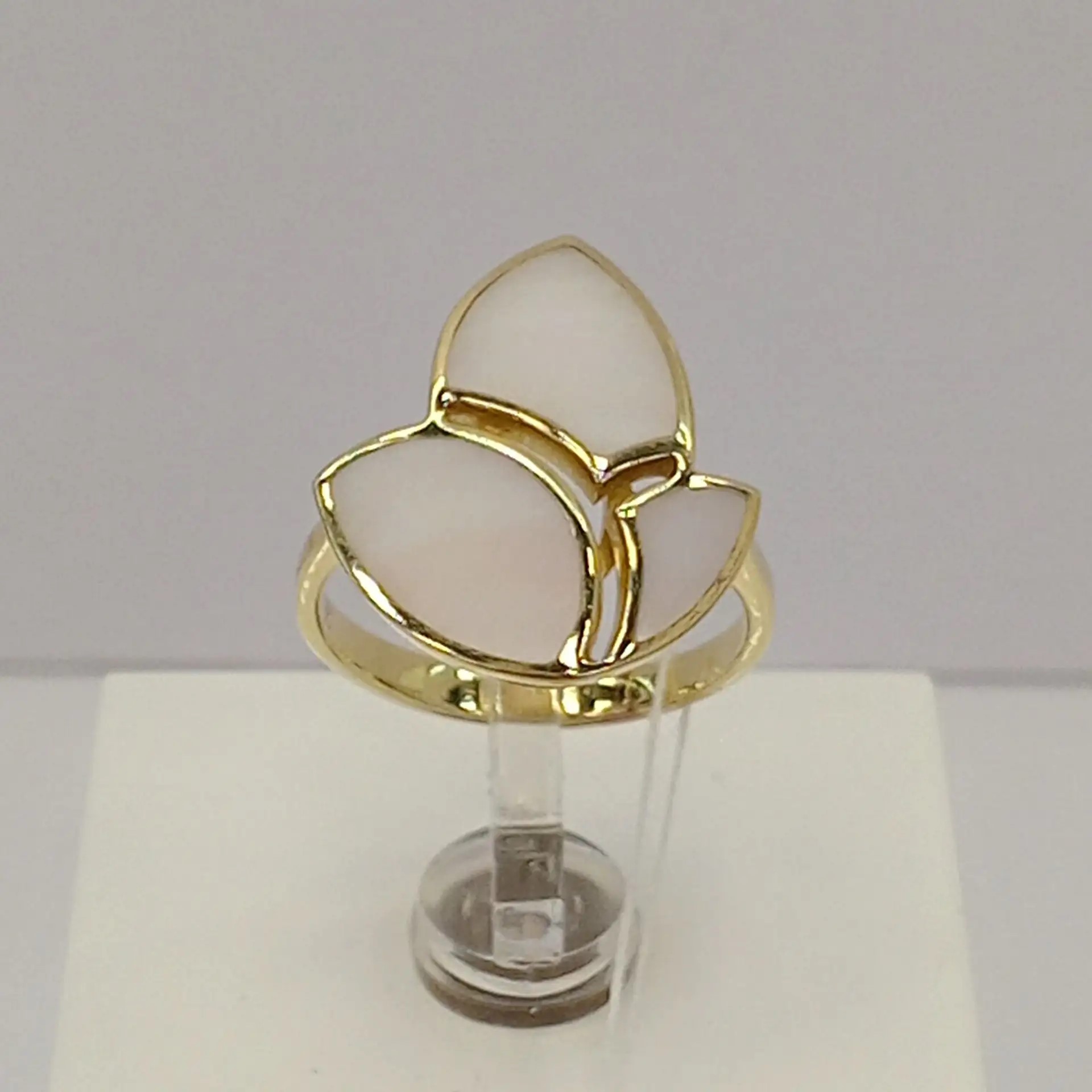 Кольцо с фианитом, золото 585 пробы, 3,44 гр.-1
