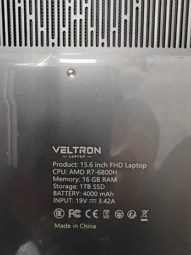 Ноутбук Veltron 15,6", AMD Ryzen 7 6800H, 16 ГБ ОЗУ, 4 ТБ SSD, серый-3