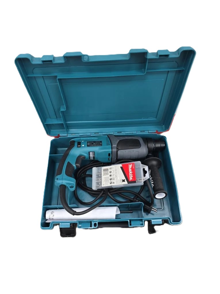 Перфоратор Makita HR2470, в комплекте кейс и набор буров-1
