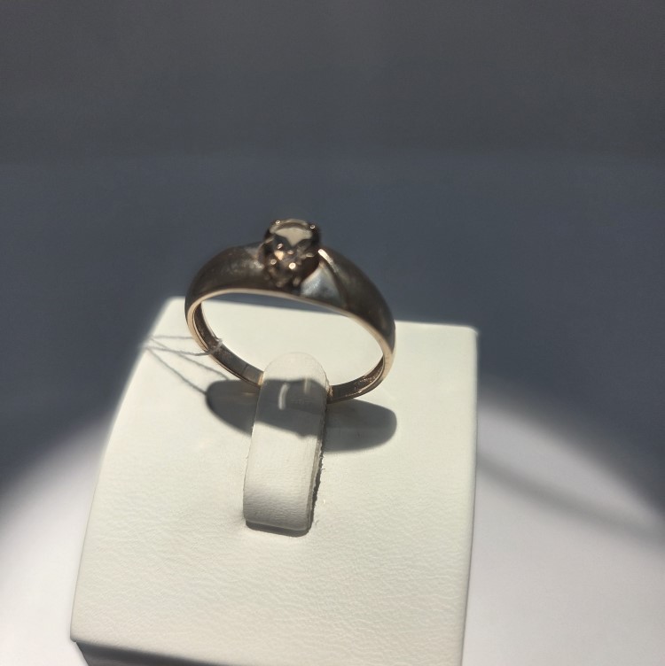 Кольцо золотое с фианитом, 585 проба, 1,83 гр-1