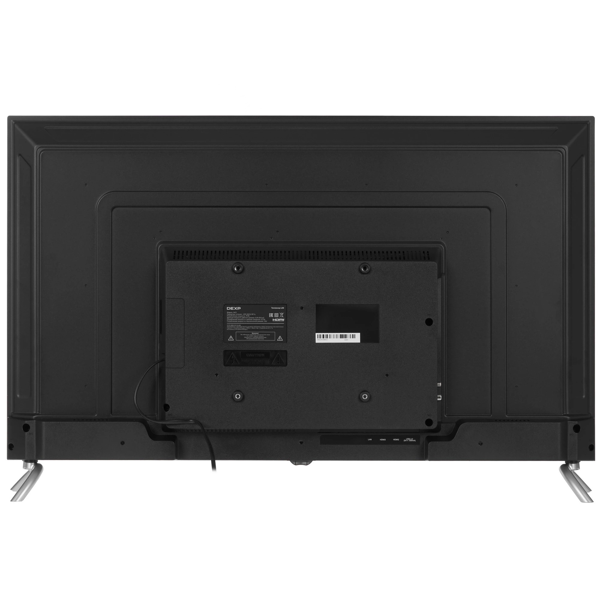 Телевизор DEXP A431, 43", 3840х2160, чёрный