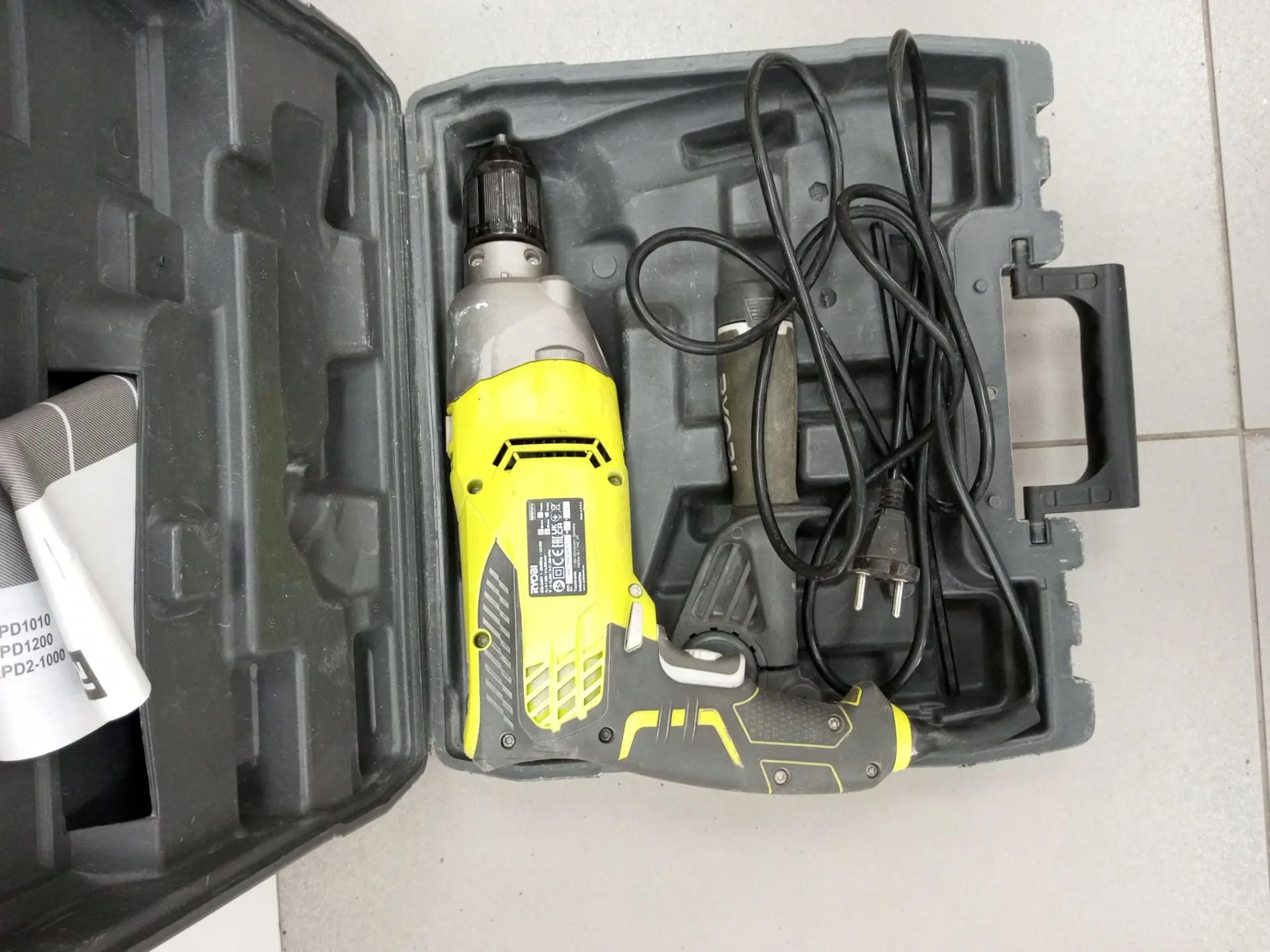 Ударная дрель RYOBI RPD1010, в комплекте кейс и ручка