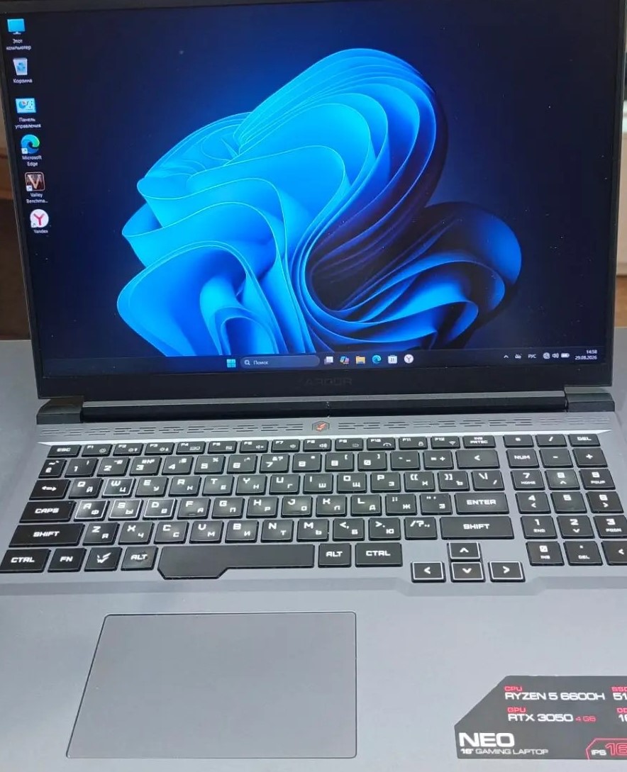 Ноутбук Ardor Gaming Neo N15-I5ND410, серый, 15.6", Ryzen 5 6600H, 16/512 ГБ, RTX 3050-1