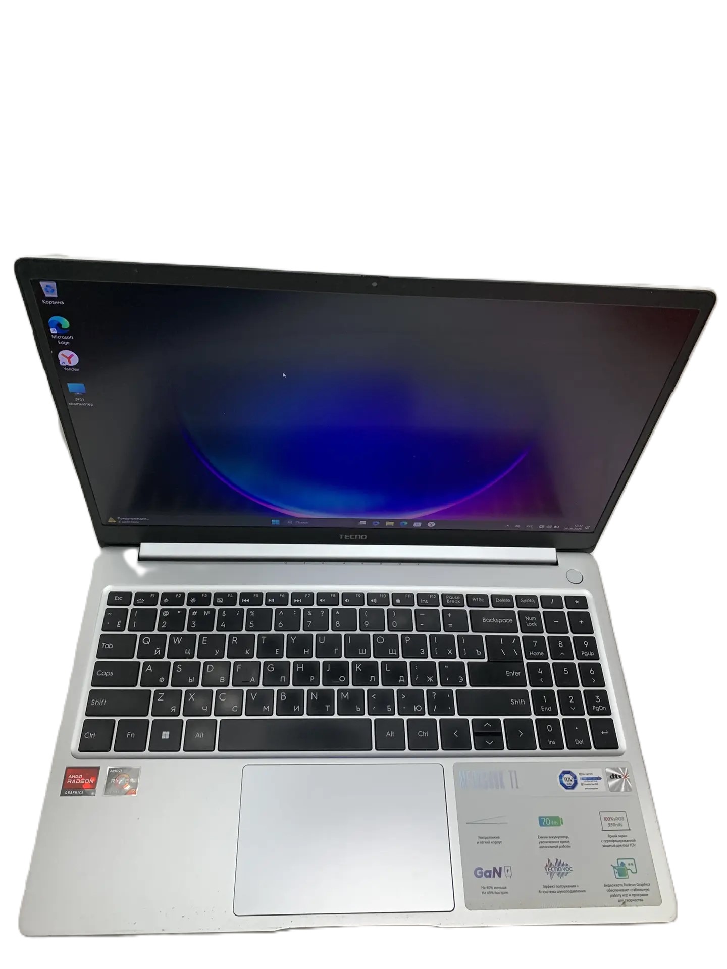 Ноутбук Tecno Megabook T15DA, 15,6", AMD Ryzen 7 5800U, 16 ГБ ОЗУ, 1 ТБ SSD, серебристый-1