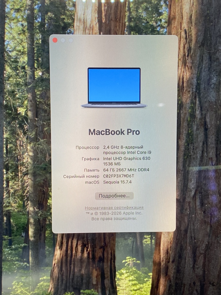 Ноутбук Apple MacBook Pro 16" (2019), Intel Core i9, 64 ГБ ОЗУ, 1 ТБ SSD, Space Gray