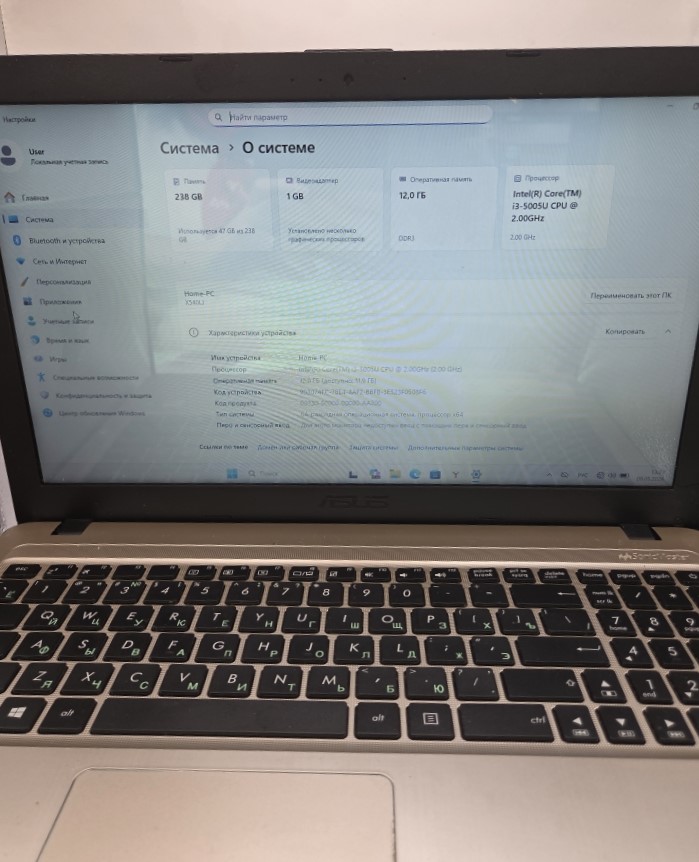 Ноутбук ASUS, б/у, чёрный