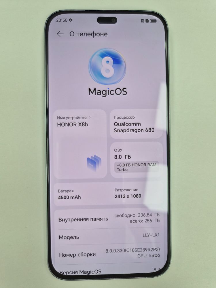 Смартфон HONOR X 8b, 256 ГБ, серебристый