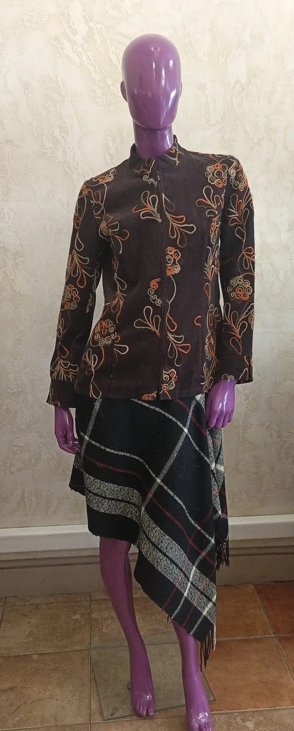 Пиджак женский коричневый, 44 (S/M)-1