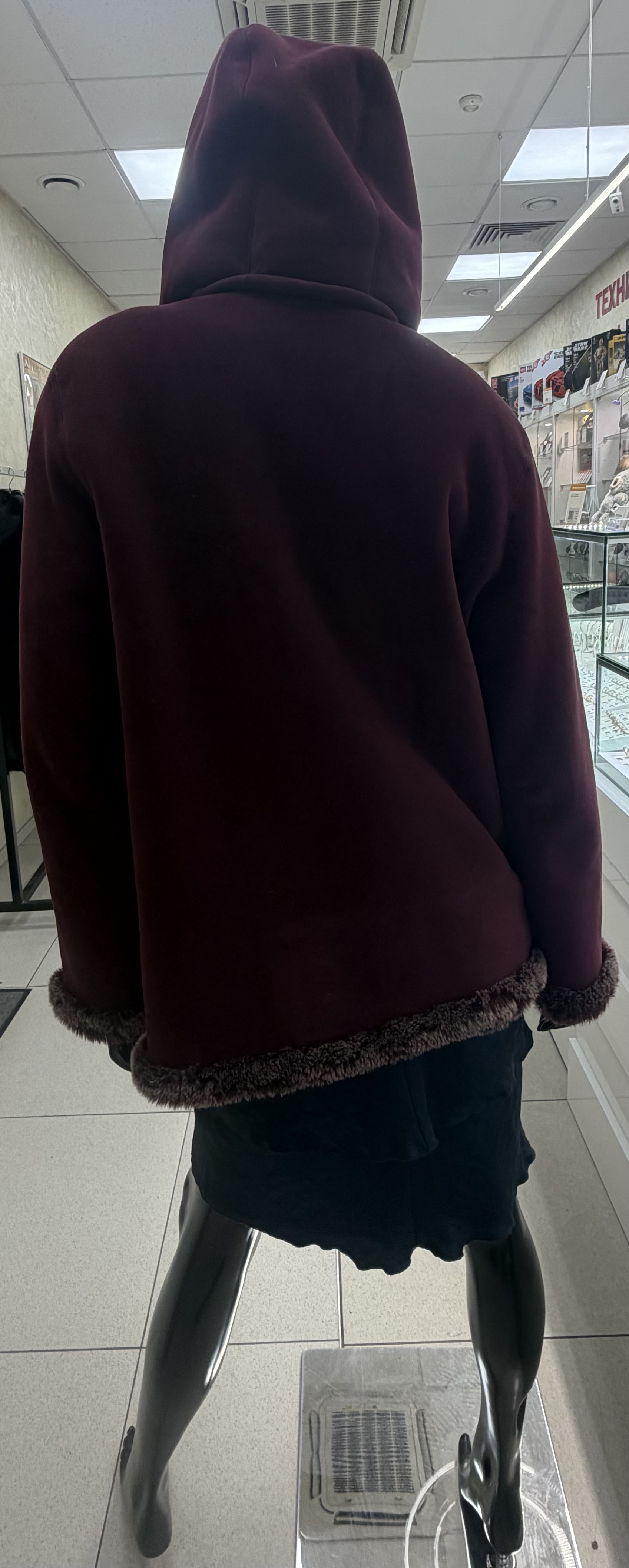 Дублёнка City Classic, бордовая, 52 (XL)