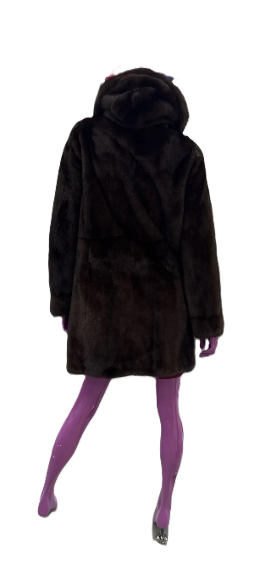 Женская шуба из норки КАЛЯЕВ, коричневый, р. 44 (S/M)