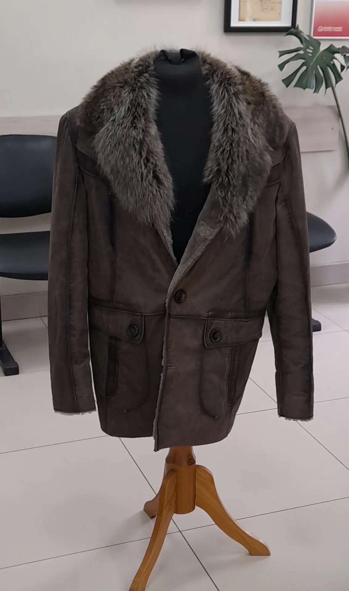 Мужская дублёнка BRAGANZA, коричневый, размер 54 (XL)