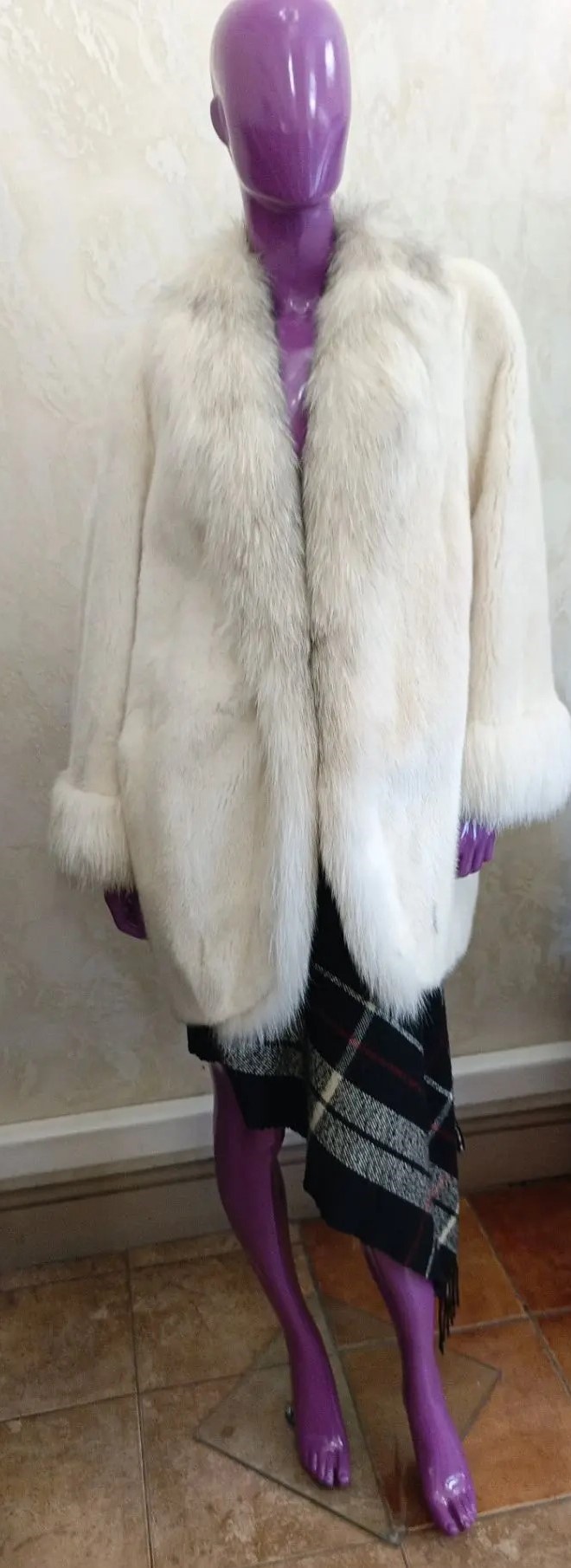Шуба норковая ELENA FURS, белая, размер 46-1
