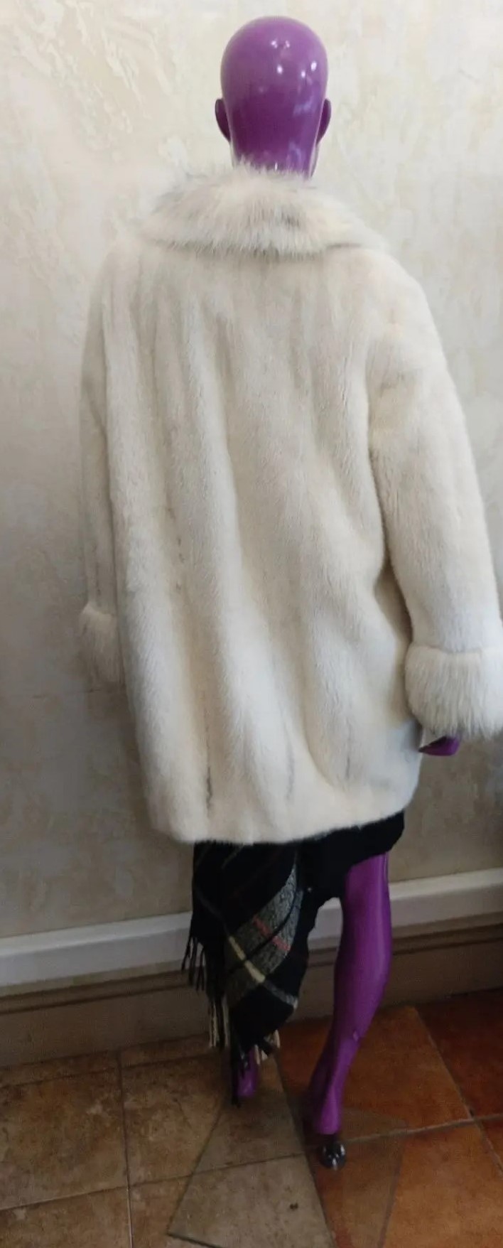 Шуба норковая ELENA FURS, белая, размер 46